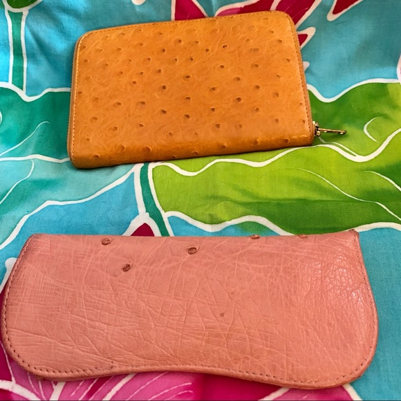 Vintage Ostrich Leather Wallet & Eyeglass Case - Picture 7 of 13